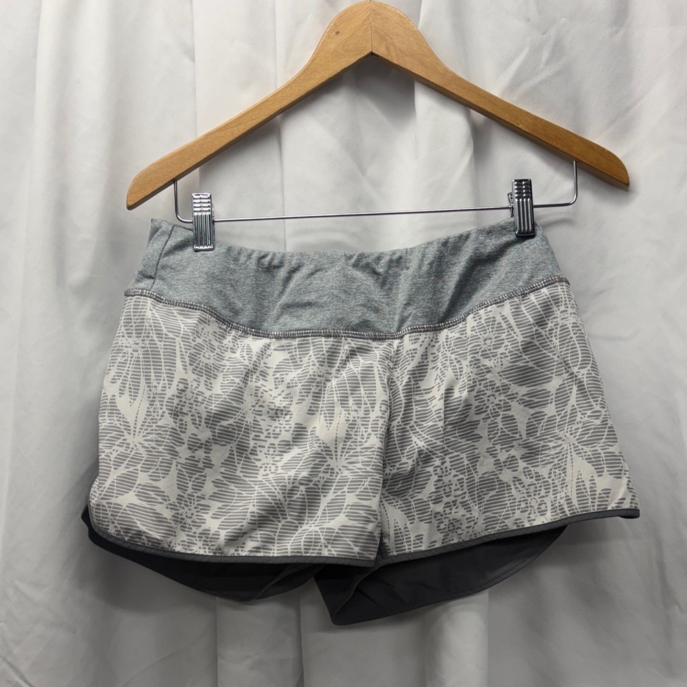 MPG Gray and White Floral Athletic Shorts